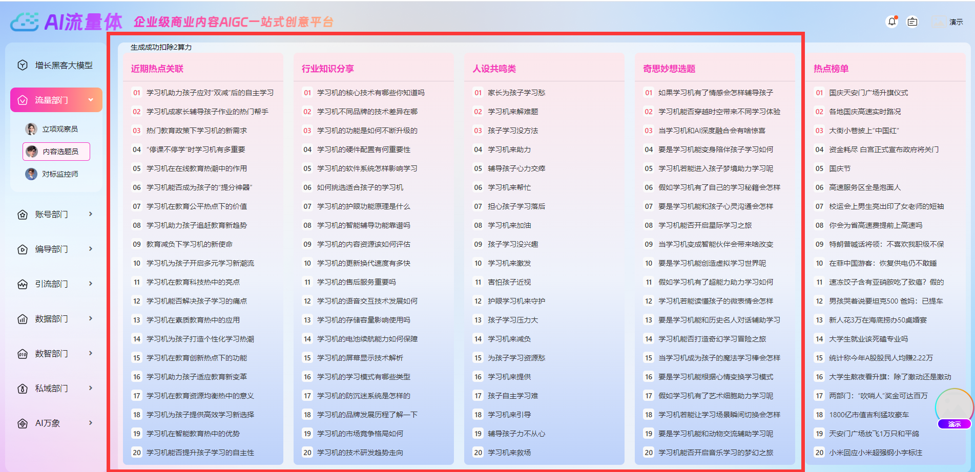 AI流量体矩阵系统