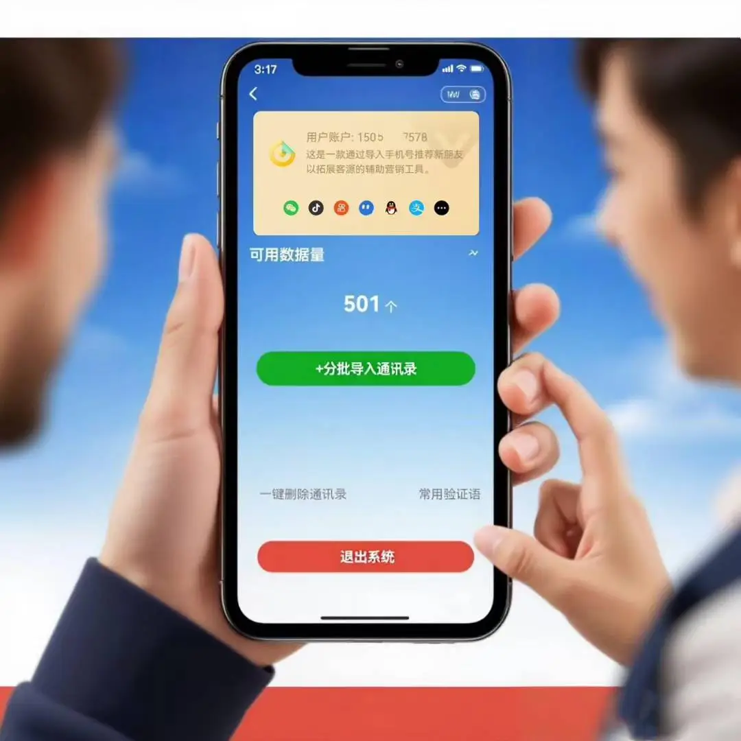 微友助手APP加好友，一款通过导入手机号推荐新朋友以扩展客源辅助营销工具